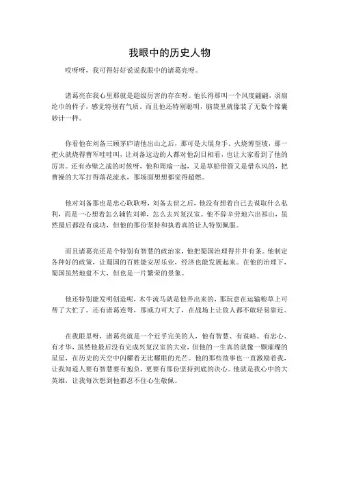 我眼中的历史人物