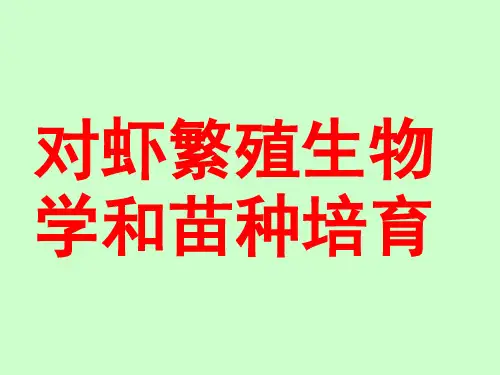 对虾繁殖生物学和苗种培育