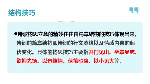 考点24 诗歌的结构技巧 2023年高考语文大一轮单元复习 