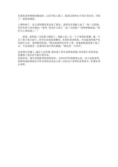 有趣的一堂课作文500字五年级