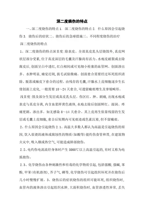 深二度烧伤的特点