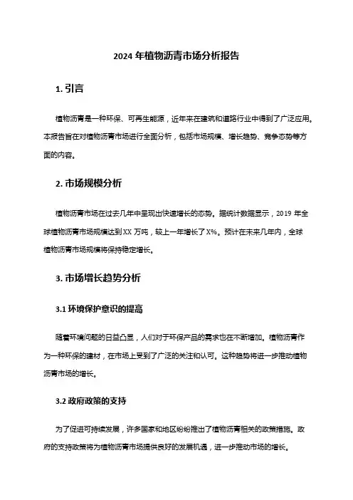 2024年植物沥青市场分析报告