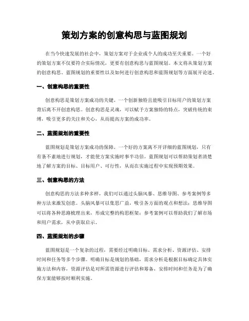 策划方案的创意构思与蓝图规划