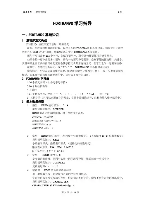 Fortran90学习指导