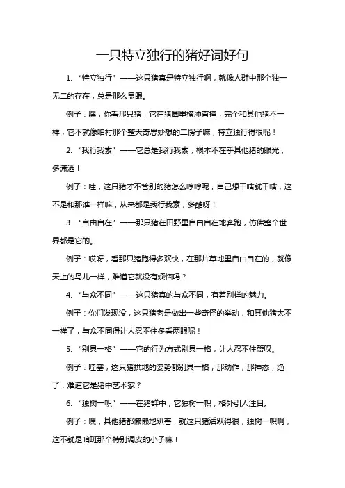 一只特立独行的猪好词好句