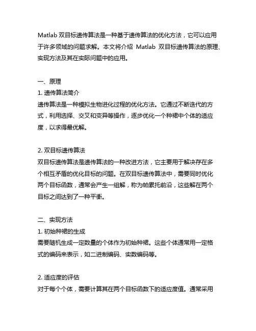 matlab 双目标遗传算法