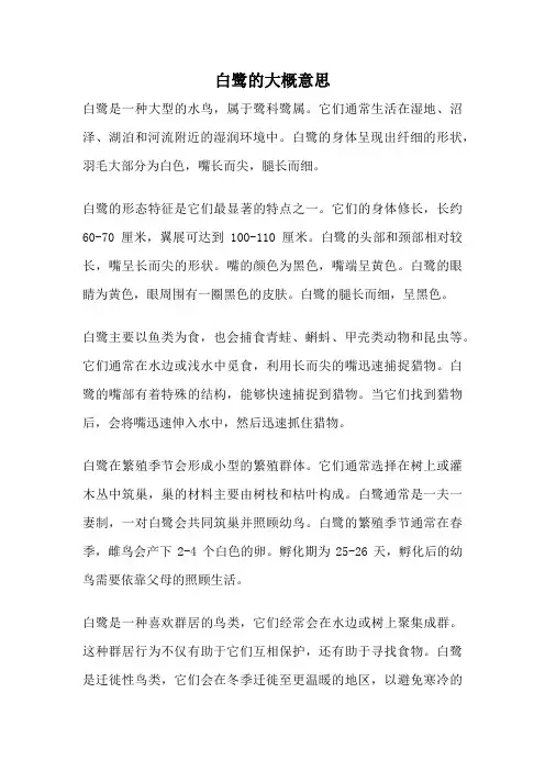 白鹭的大概意思