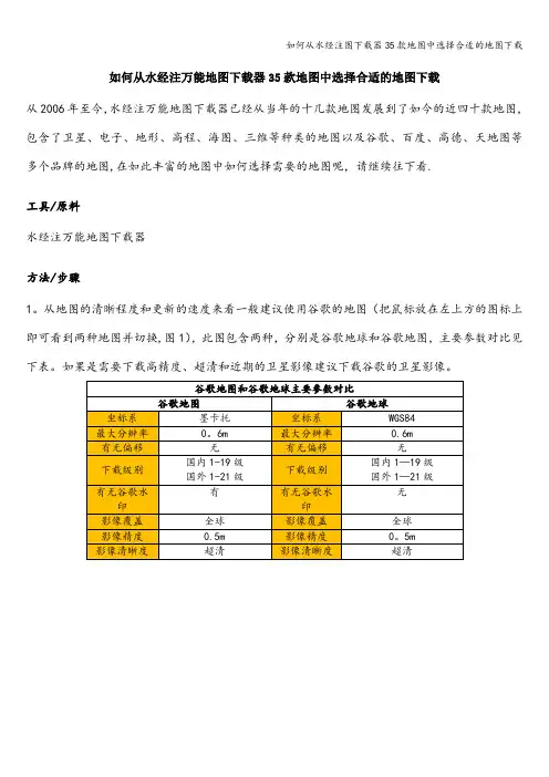如何从水经注图下载器35款地图中选择合适的地图下载