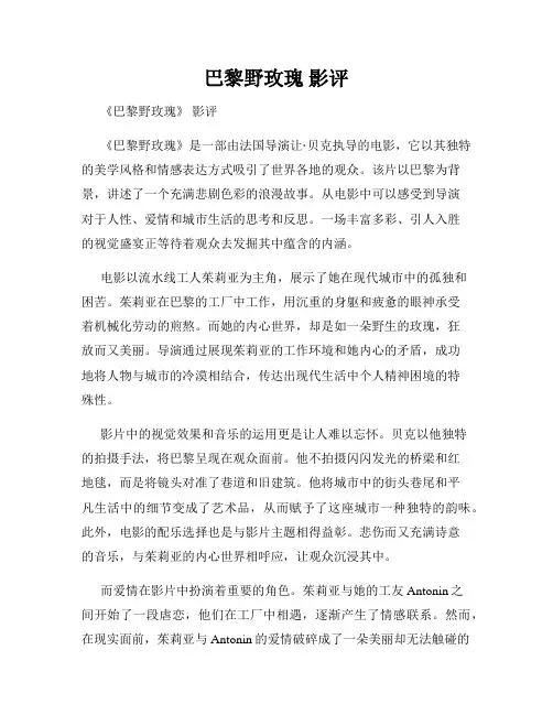 巴黎野玫瑰 影评