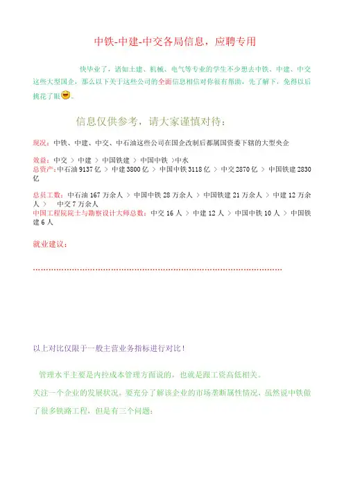 中铁等建设单位简介