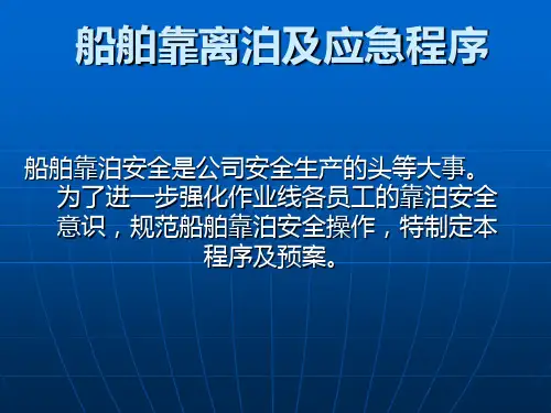 船舶靠离泊及应急程序
