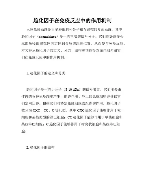 趋化因子在免疫反应中的作用机制