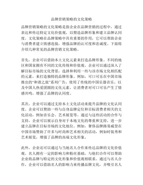 品牌营销策略的文化策略