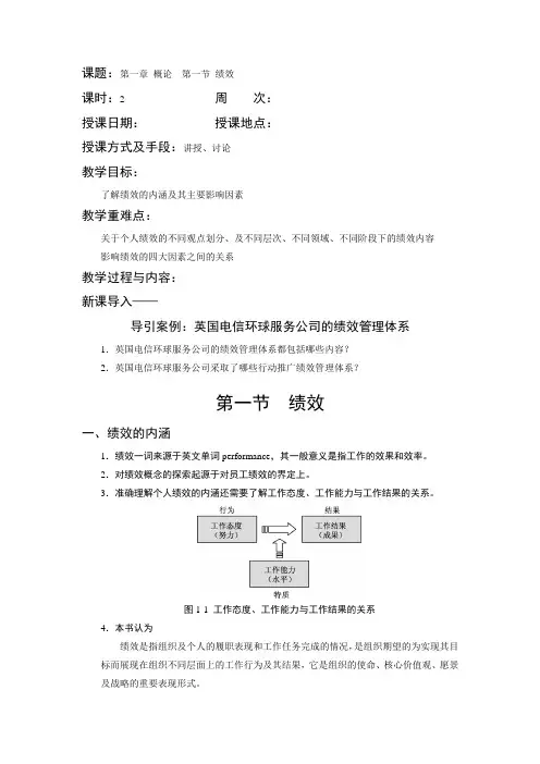 绩效管理理论方法与案例教案