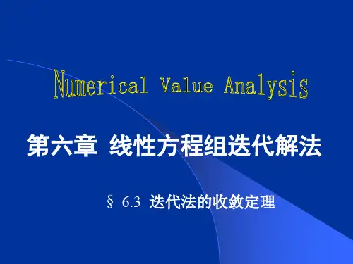 应用数值分析课件-6.3迭代法的收敛定理