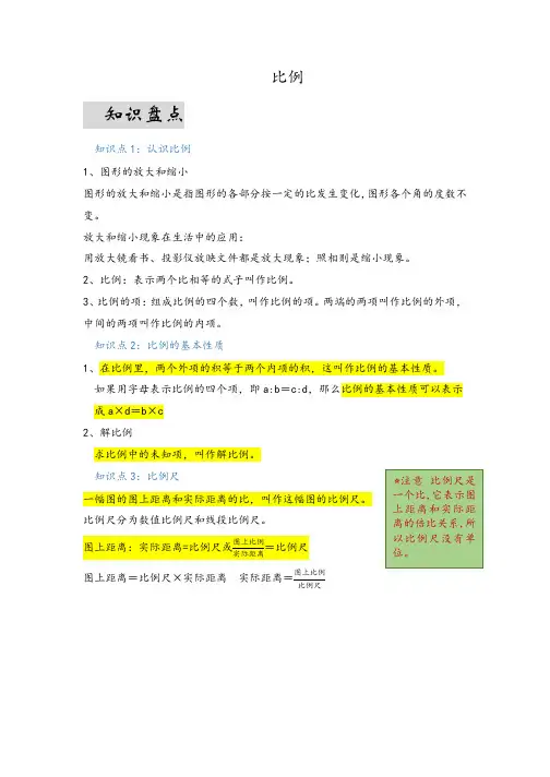 第四单元比例(易错梳理)-六年级下册数学单元复习讲义苏教版