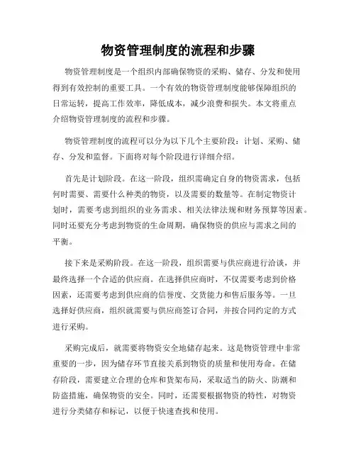 物资管理制度的流程和步骤