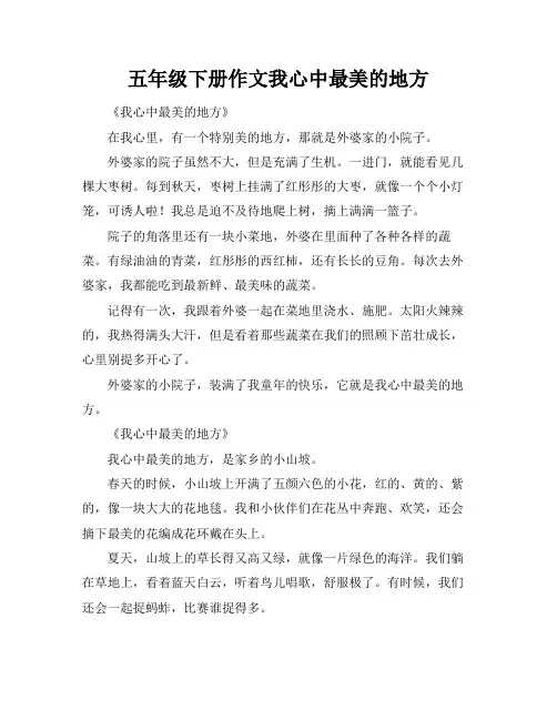 五年级下册作文我心中最美的地方