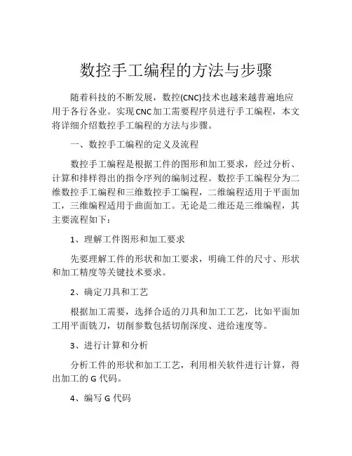 数控手工编程的方法与步骤