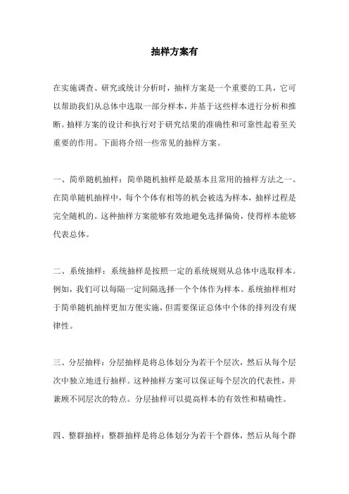 抽样方案有