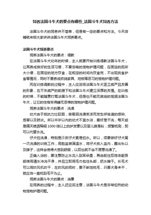 饲养法国斗牛犬的要点有哪些_法国斗牛犬饲养方法
