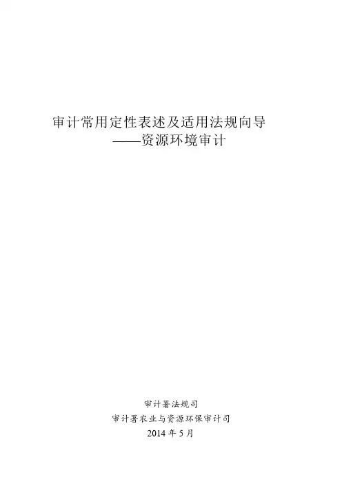 审计常用定性表述及适用法规向导 .doc
