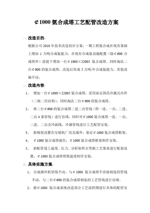 氨合成塔方案