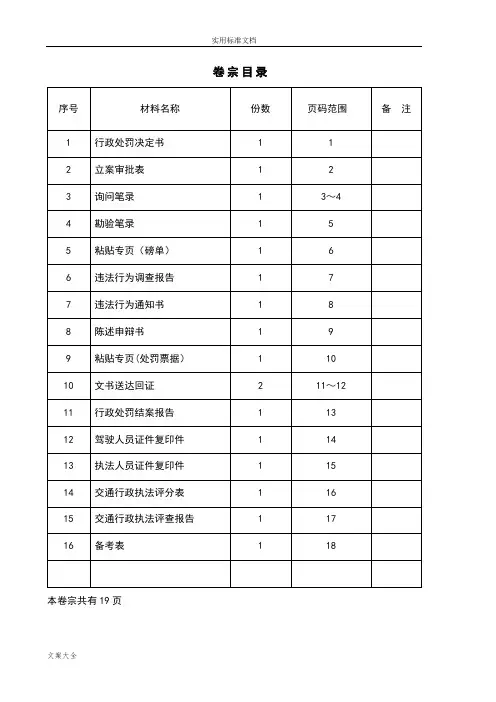交通行政处罚案卷例范本(超限一般)