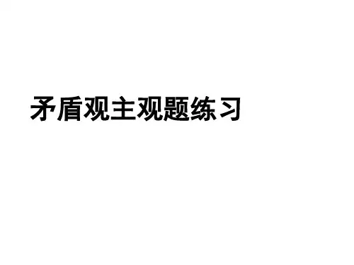 矛盾观主观题练习汇总