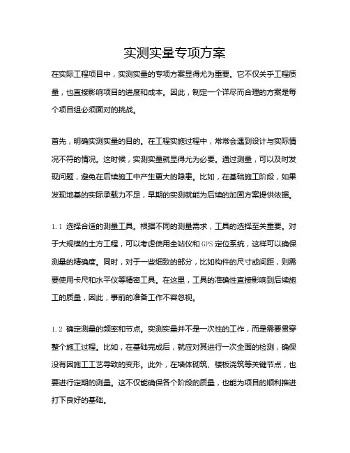 实测实量专项方案