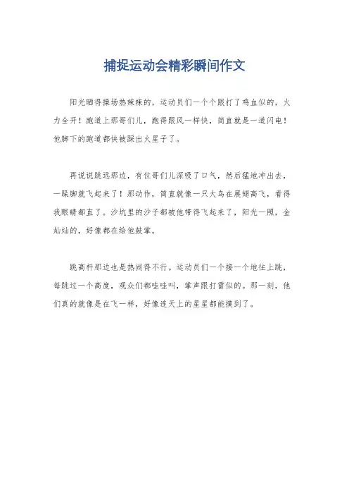 捕捉运动会精彩瞬间作文