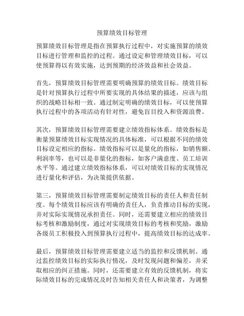 预算绩效目标管理