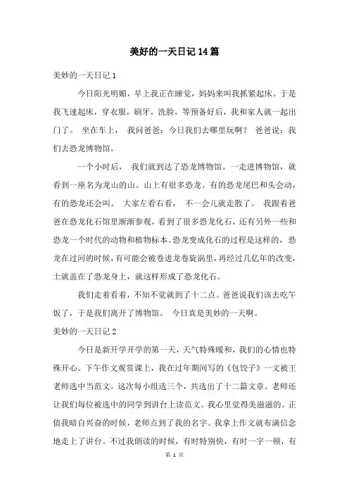 美好的一天日记14篇