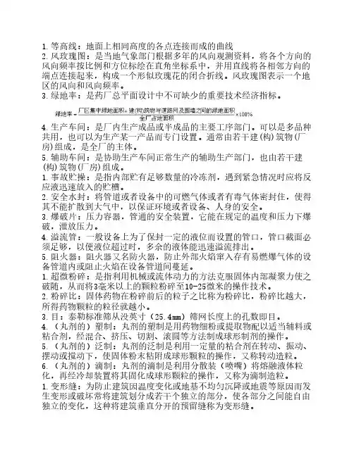 制药工程复习重点