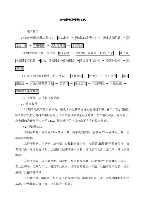 电线穿管施工工艺