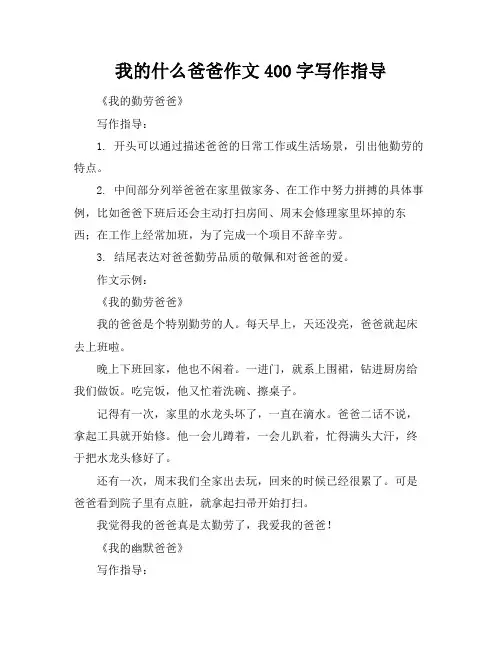 我的什么爸爸作文400字写作指导