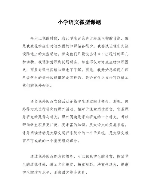 小学语文微型课题