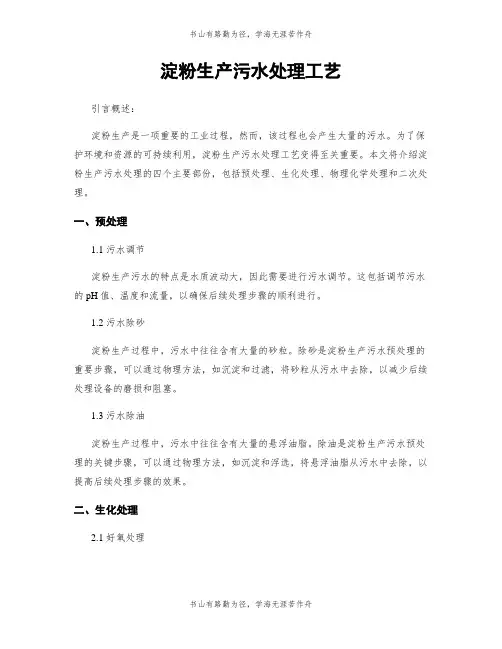 淀粉生产污水处理工艺