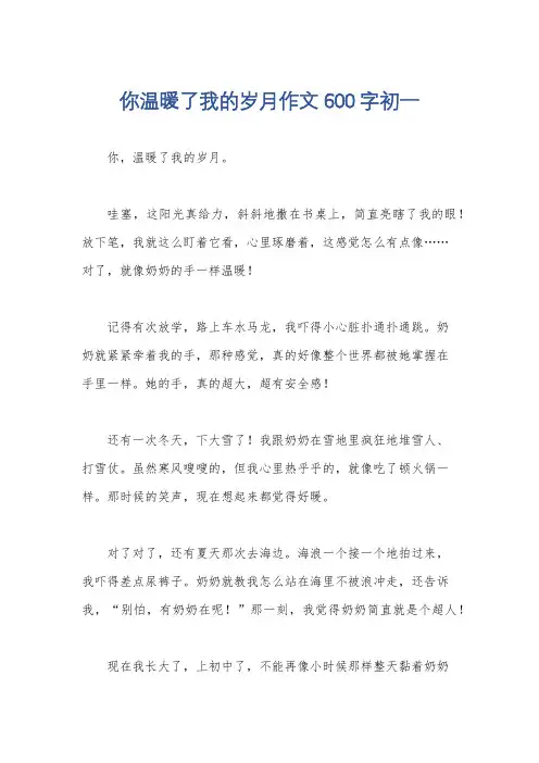 你温暖了我的岁月作文600字初一