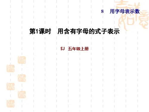 苏教版五年级上册数学课件：  第8单元  用字母表示数 第1课时  习题课件  8.1  用含有字母的式子表示