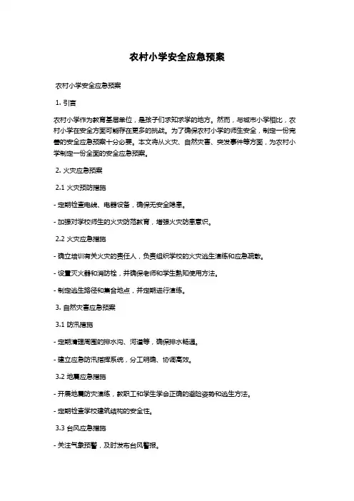 农村小学安全应急预案