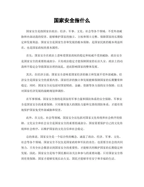 国家安全指什么