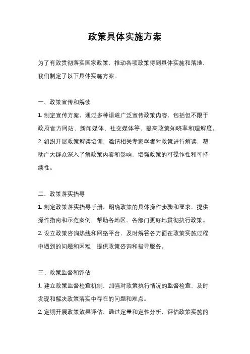 政策具体实施方案
