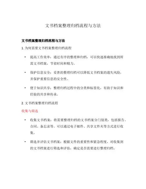 文书档案整理归档流程与方法