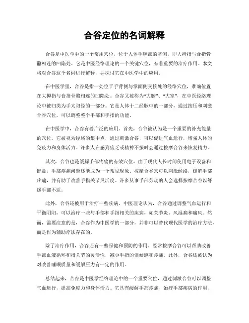 合谷定位的名词解释