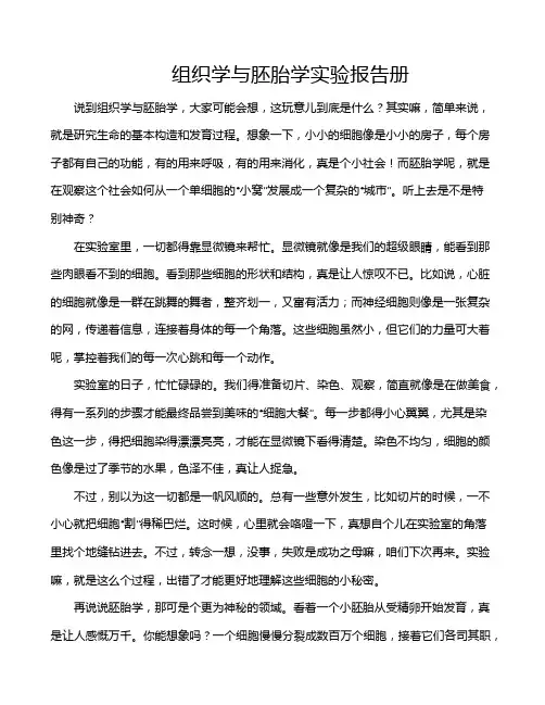 组织学与胚胎学实验报告册