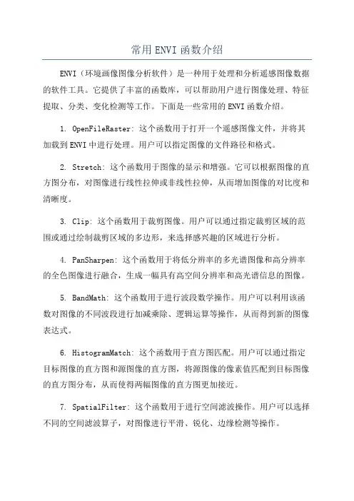 常用ENVI函数介绍