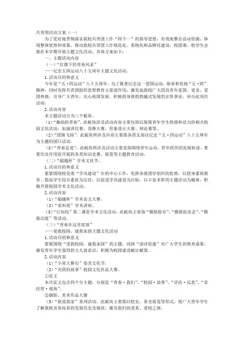 共青团活动方案