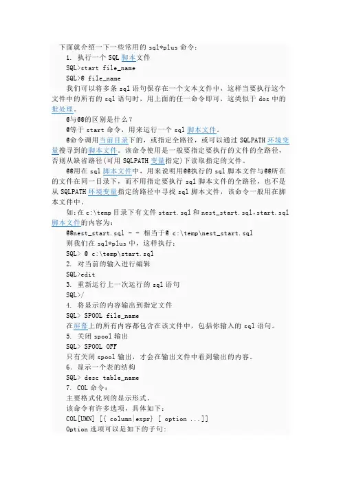 slqplus命令