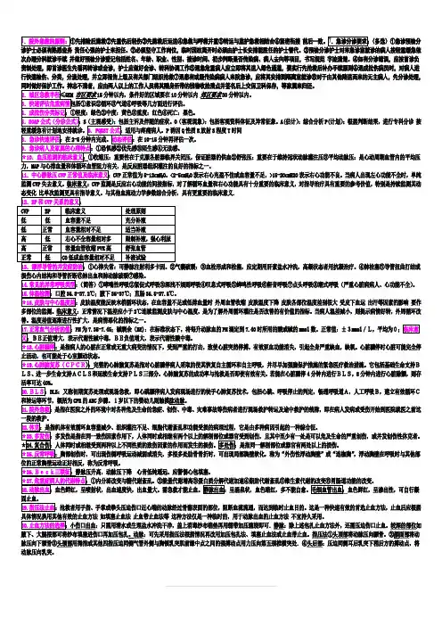 急救护理学考试重点